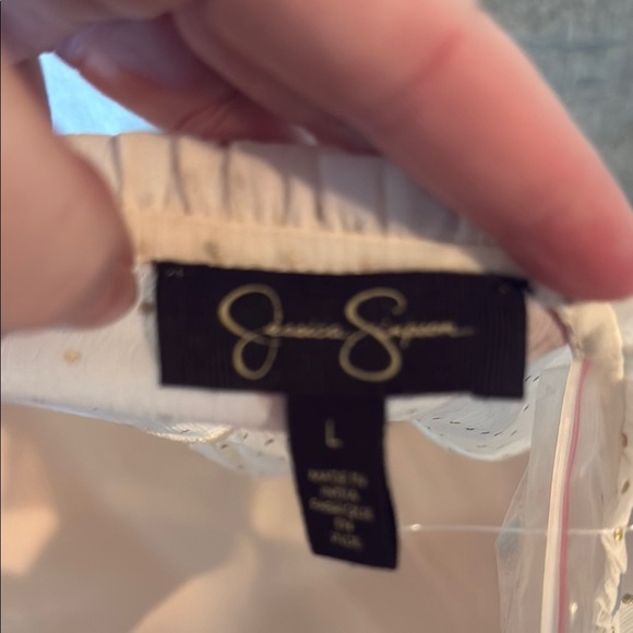 Jessica Simpson Cream Sleeveless Peplum Blouse - Picture 2 of 5